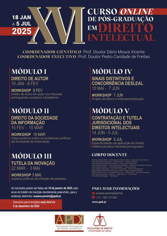 XVI Curso de Pós-Graduação em Direito Intelectual
