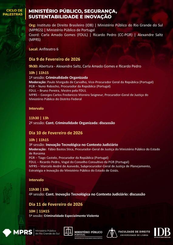 Ciclo de palestras Ministério Púbico, Segurança, Sustentabilidade e Inovação