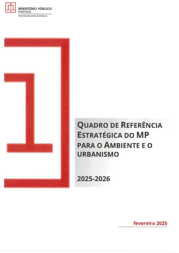Quadro de referência estratégica do MP para o Ambiente e o Urbanismo 2025-2026